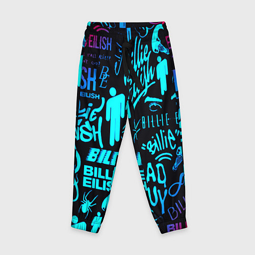 Детские брюки Billie Eilish neon pattern / 3D-принт – фото 1