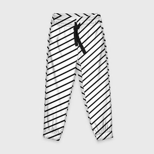 Детские брюки Черно-белые полосы паттерн / 3D-принт – фото 1