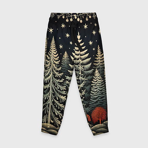 Детские брюки Новогоднее настроение лес / 3D-принт – фото 1