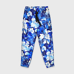 Брюки детские Голубой цветник, цвет: 3D-принт