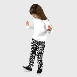 Брюки детские Черно-белый абстрактный паттерн, цвет: 3D-принт — фото 2