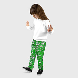 Брюки детские Белые пузырьки на зелёном фоне, цвет: 3D-принт — фото 2