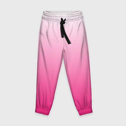 Детские брюки Бело-розовый градиент / 3D-принт – фото 1