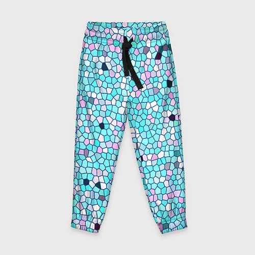 Детские брюки Мозаика розово-голубая / 3D-принт – фото 1