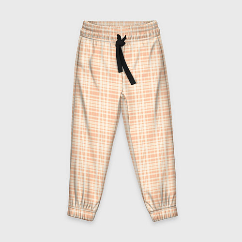 Детские брюки Клетчатый тёплый бежевый / 3D-принт – фото 1