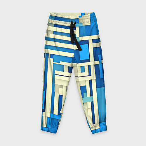 Детские брюки Полосы на синем фоне / 3D-принт – фото 1