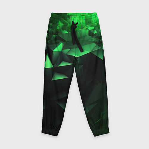 Детские брюки Видение зеленого в абстракции / 3D-принт – фото 1