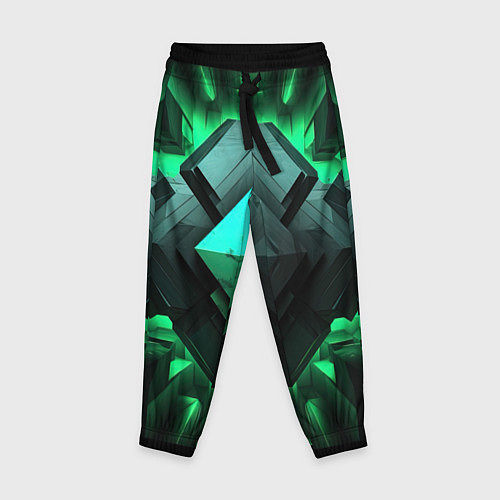 Детские брюки Абстрактное ощущение зелени / 3D-принт – фото 1