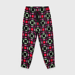 Детские брюки Красно-черный зеленый геометрический узор