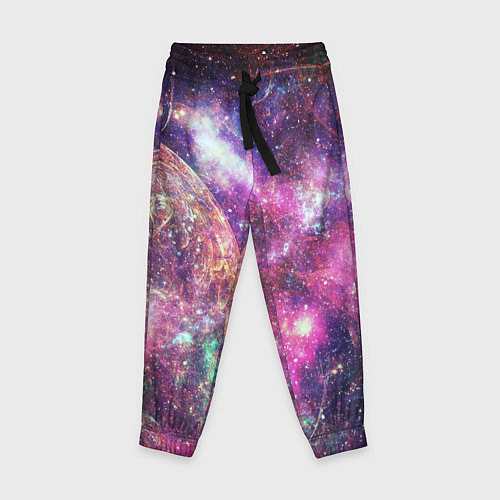 Детские брюки Пурпурные космические туманности со звездами / 3D-принт – фото 1