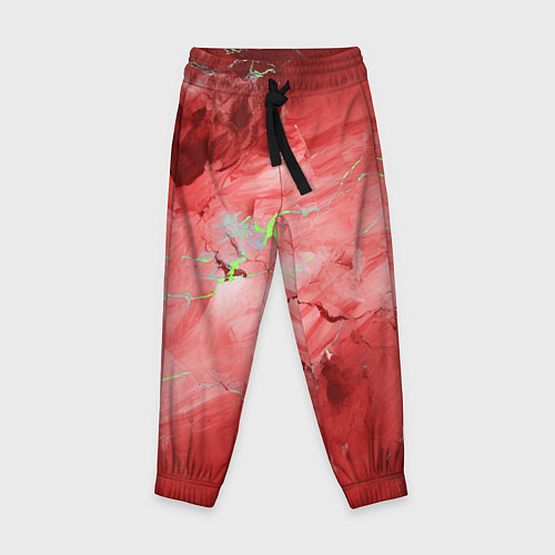 Детские брюки Красный мрамор / 3D-принт – фото 1