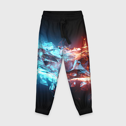 Детские брюки Лед и пламя абстракция / 3D-принт – фото 1