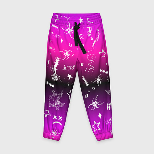 Детские брюки Тату Лил Пипа на фиолетовом / 3D-принт – фото 1
