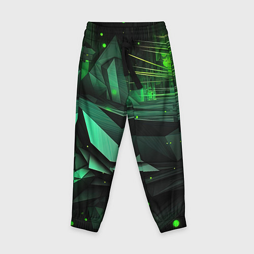 Детские брюки Мир абстрактной зелени / 3D-принт – фото 1