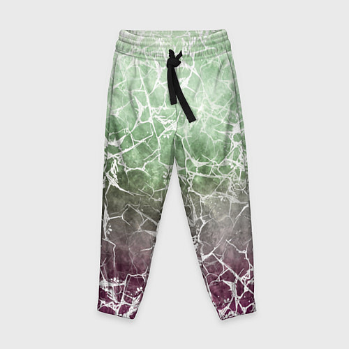 Детские брюки Абстракция - spider web on purple-green background / 3D-принт – фото 1