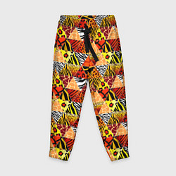 Брюки детские Лоскутные треугольники, цвет: 3D-принт