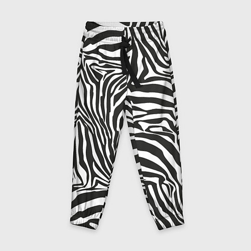 Детские брюки Шкура зебры черно - белая графика / 3D-принт – фото 1