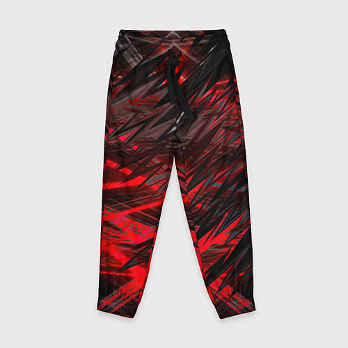 Детские брюки Черно красные текстуры / 3D-принт – фото 1