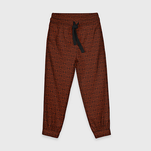 Детские брюки Красно-коричневый узоры / 3D-принт – фото 1