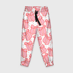 Детские брюки Узор с розовыми бантами в горошек