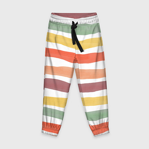 Детские брюки Разноцветные полосы от руки / 3D-принт – фото 1