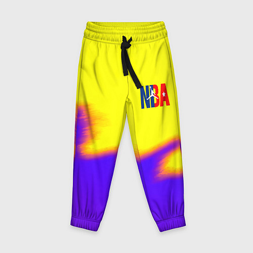 Детские брюки НБА баскетбол краски неоновые желтые / 3D-принт – фото 1