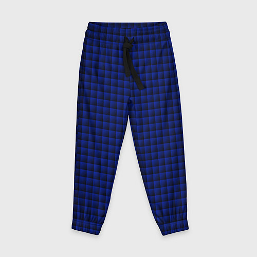 Детские брюки Паттерн объёмные квадраты тёмно-синий / 3D-принт – фото 1