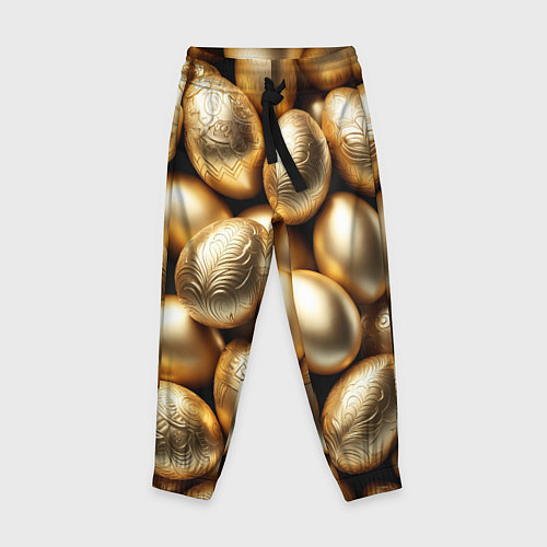 Детские брюки Золотые Пасхальные яйца / 3D-принт – фото 1