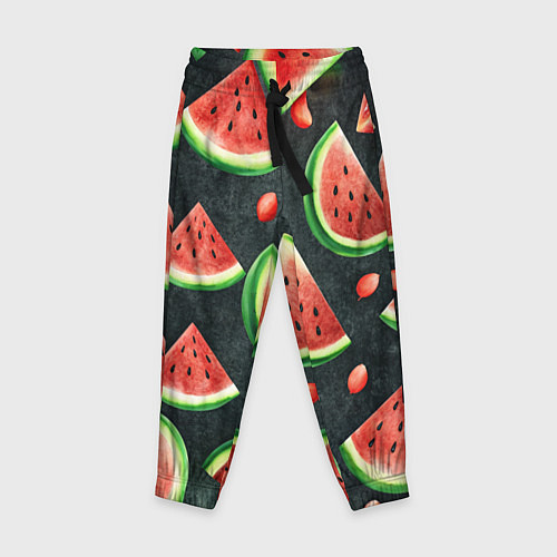 Детские брюки Паттерн красные дольки арбуза / 3D-принт – фото 1