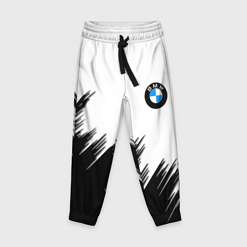 Детские брюки BMW чёрные штрихи текстура / 3D-принт – фото 1