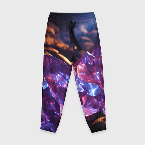 Детские брюки Фиолетовые комические камни / 3D-принт – фото 1
