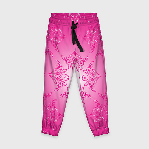 Детские брюки Узоры на розовом фоне / 3D-принт – фото 1