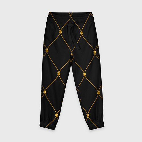Детские брюки Желтая сетка на черном / 3D-принт – фото 1