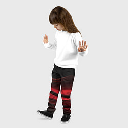 Брюки детские Темная красная абстракция на черном фоне, цвет: 3D-принт — фото 2