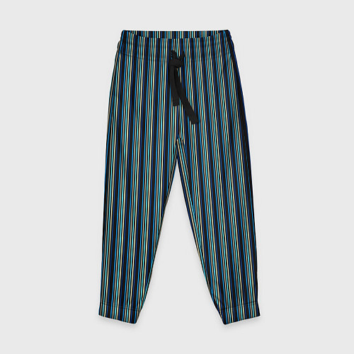 Детские брюки Чёрный в ярко-синюю полоску / 3D-принт – фото 1