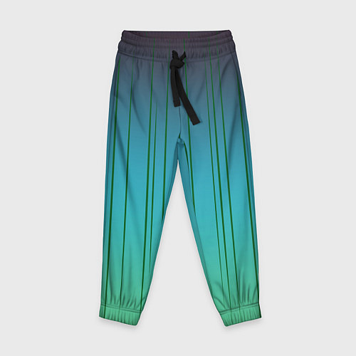 Детские брюки Хаотичные зеленые линии / 3D-принт – фото 1