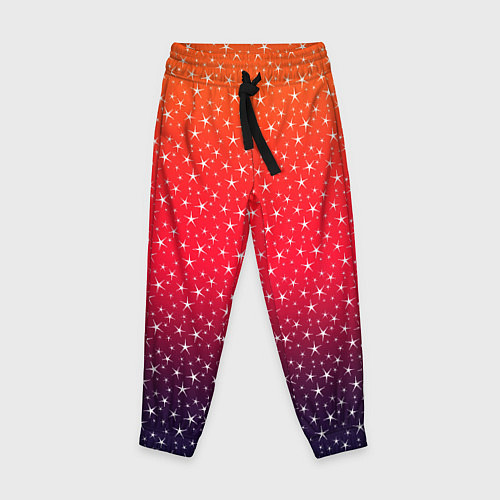 Детские брюки Градиент оранжево-фиолетовый со звёздочками / 3D-принт – фото 1