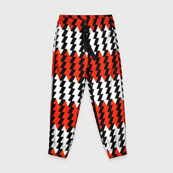 Брюки детские Вертикальные красно-белые полосы, цвет: 3D-принт