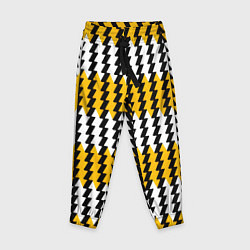 Брюки детские Вертикальные жёлто-белые полосы, цвет: 3D-принт