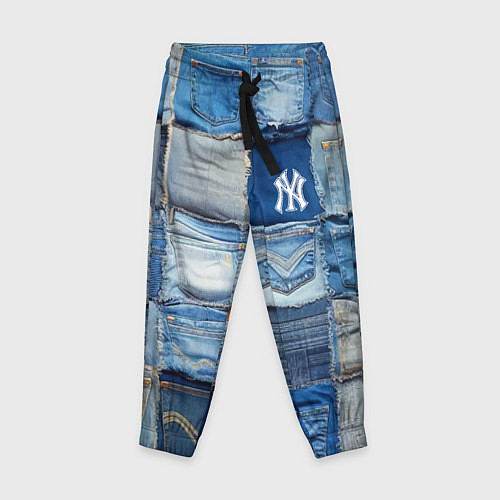 Детские брюки Patchwork - New York yankees baseball team / 3D-принт – фото 1