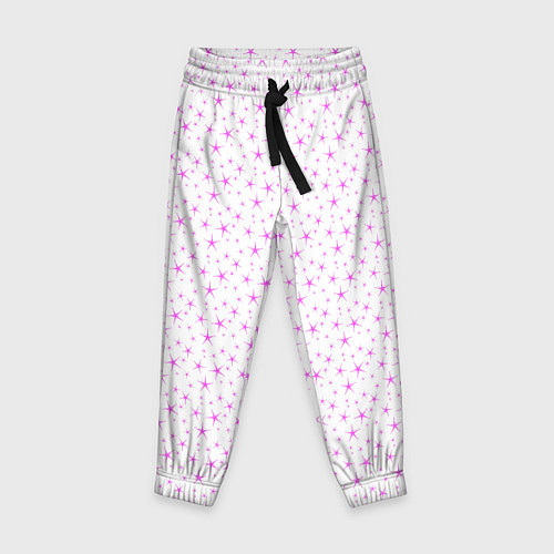 Детские брюки Белый с сиреневыми звёздочками / 3D-принт – фото 1
