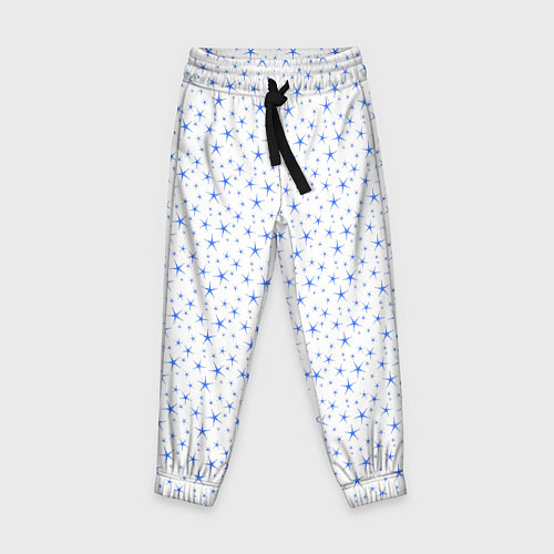 Детские брюки Белый с голубыми звёздочками / 3D-принт – фото 1
