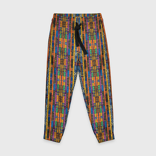 Детские брюки Полоски африканские яркие / 3D-принт – фото 1