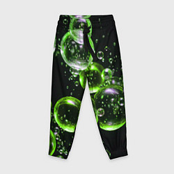 Детские брюки Зеленые пузыри на черном