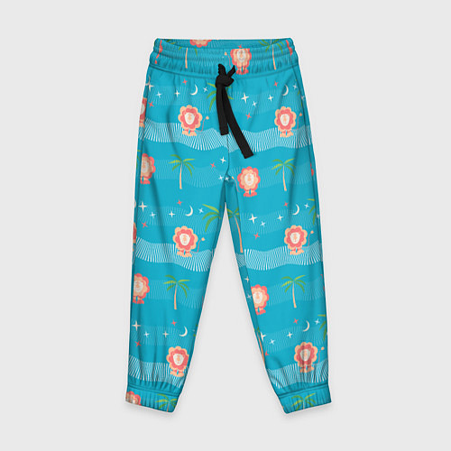 Детские брюки Львята и голубой океан / 3D-принт – фото 1