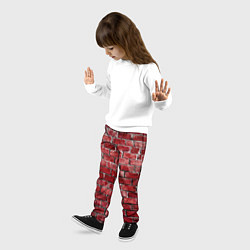 Брюки детские Текстура красного кирпича, цвет: 3D-принт — фото 2