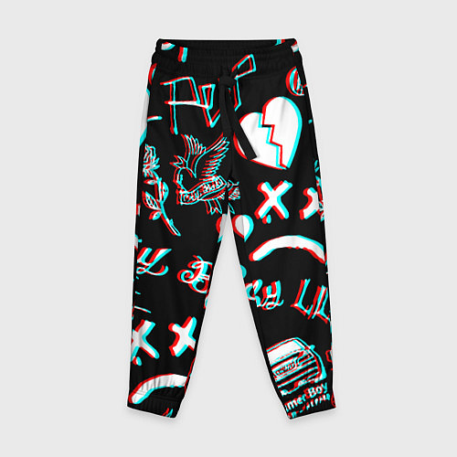 Детские брюки Lil Peep logo glitch / 3D-принт – фото 1
