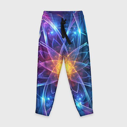 Детские брюки Космический закрученный узор-лотос: энергия вселен / 3D-принт – фото 1