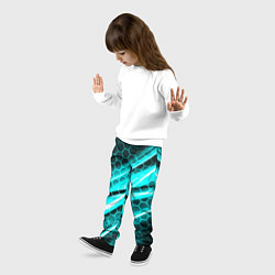 Брюки детские Неоновая броня абстракция, цвет: 3D-принт — фото 2