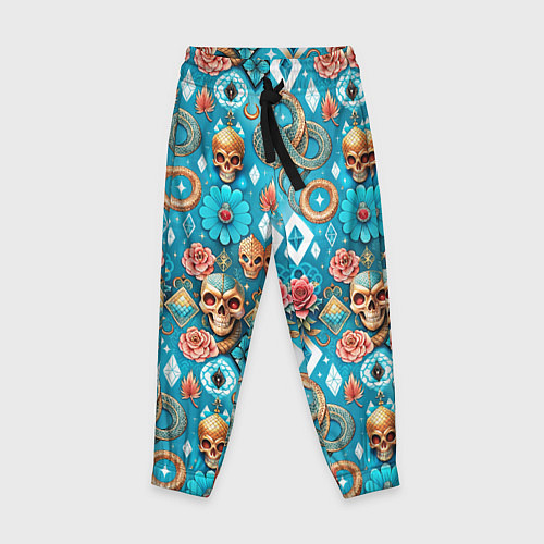 Детские брюки Паттерн змеи и черепа / 3D-принт – фото 1